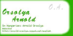 orsolya arnold business card